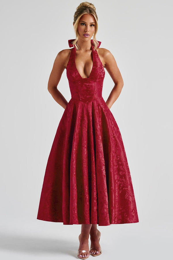 Midi Dress Figure-Flattering Satin – Amelia - Hadassha