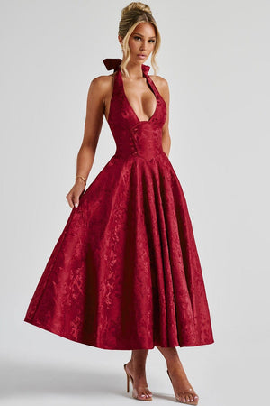 Midi Dress Figure-Flattering Satin – Amelia - Hadassha