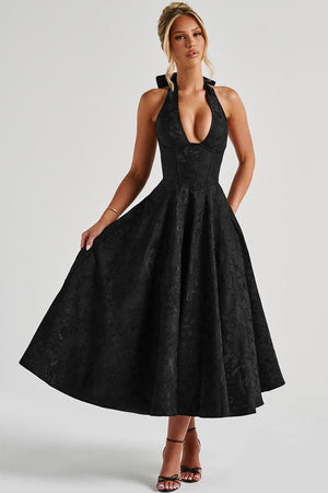 Midi Dress Figure-Flattering Satin – Amelia - Hadassha