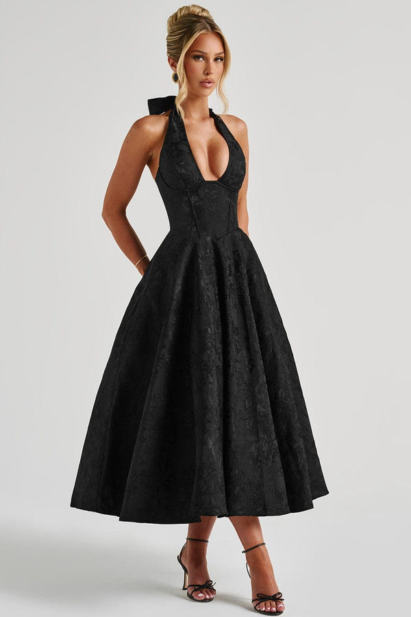 Midi Dress Figure-Flattering Satin – Amelia - Hadassha