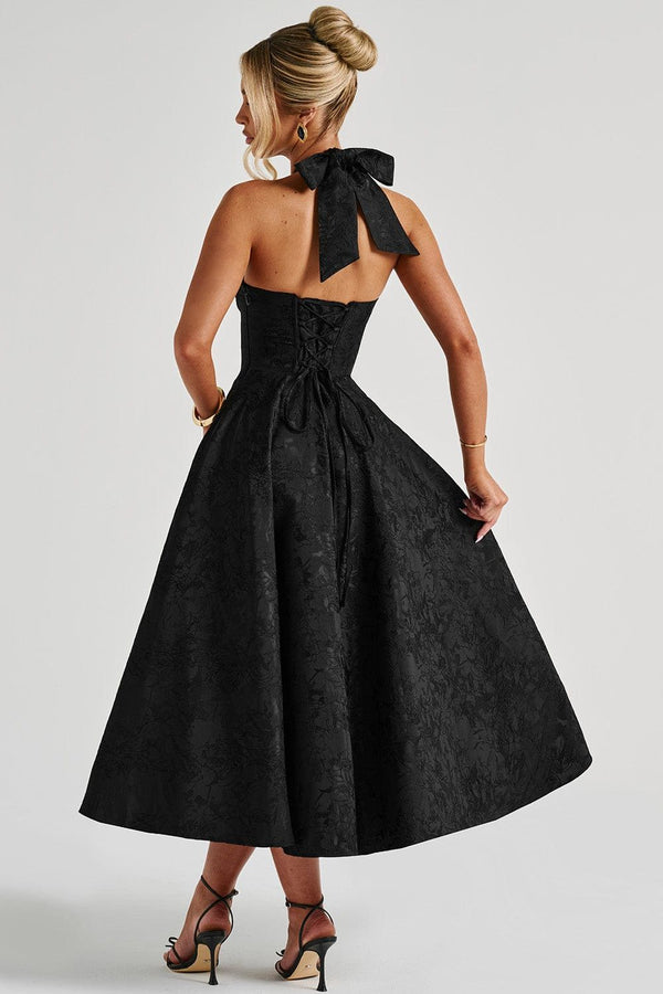 Midi Dress Figure-Flattering Satin – Amelia - Hadassha