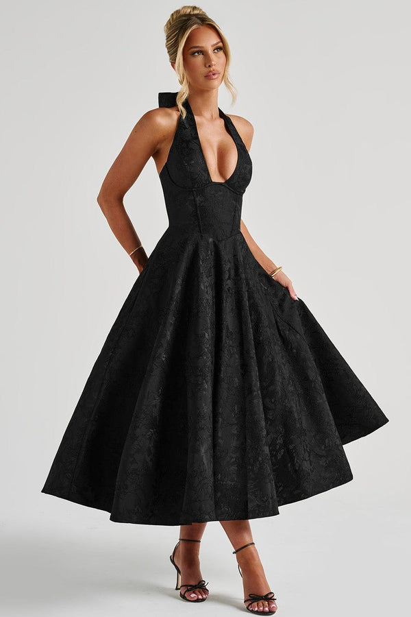 Midi Dress Figure-Flattering Satin – Amelia - Hadassha