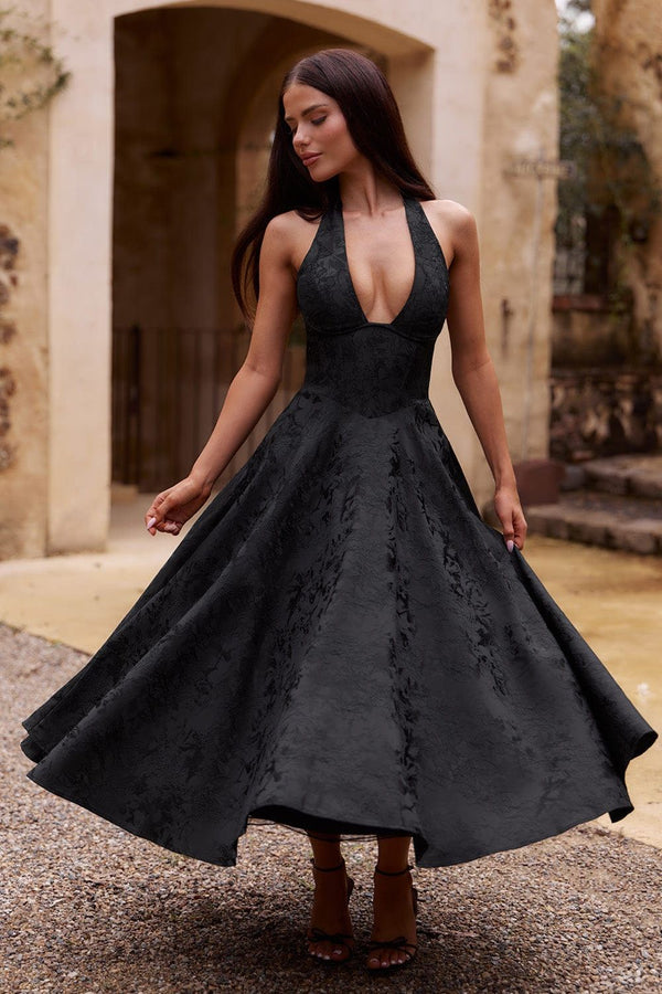 Midi Dress Figure-Flattering Satin – Amelia - Hadassha
