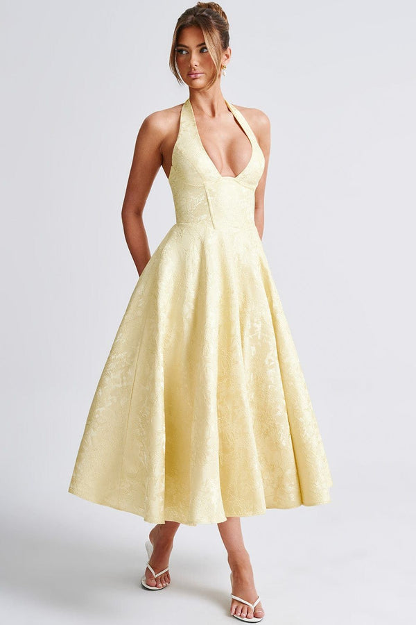 Midi Dress Figure-Flattering Satin – Amelia - Hadassha