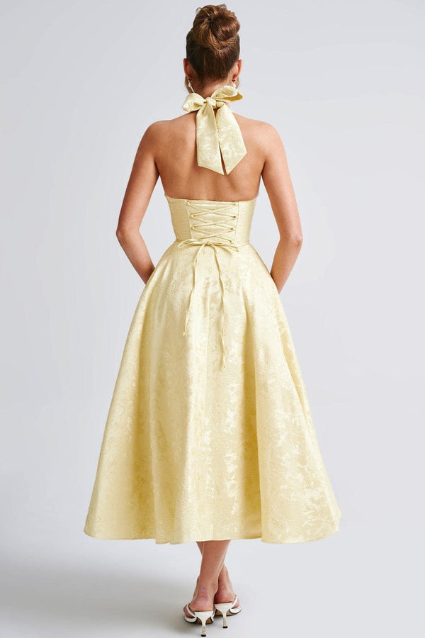 Midi Dress Figure-Flattering Satin – Amelia - Hadassha