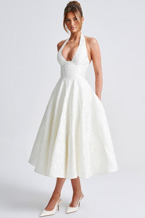 Midi Dress Figure-Flattering Satin – Amelia - Hadassha