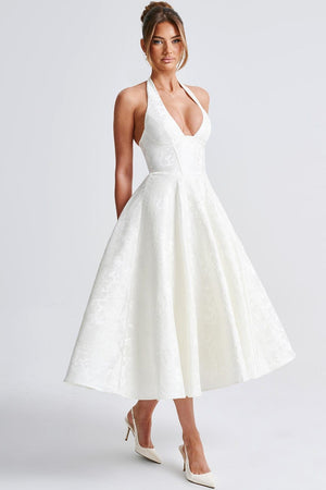 Midi Dress Figure-Flattering Satin – Amelia - Hadassha