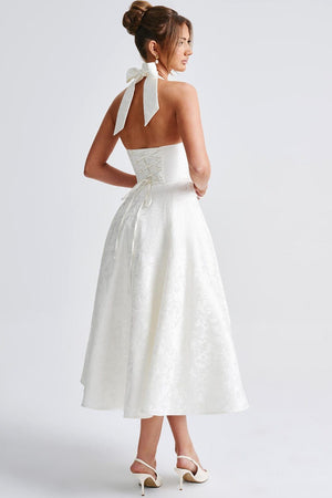 Midi Dress Figure-Flattering Satin – Amelia - Hadassha