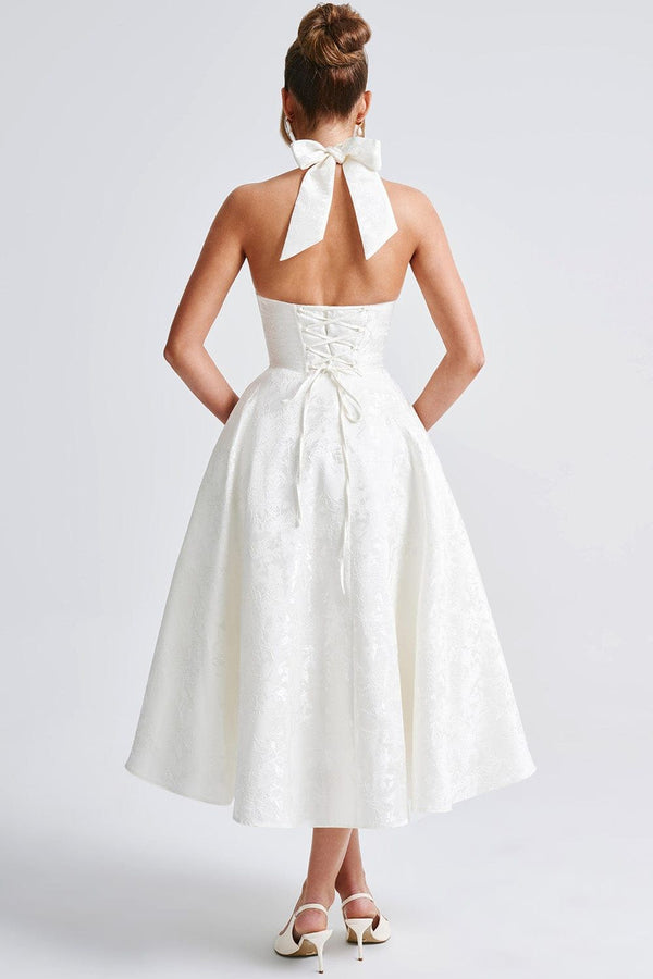 Midi Dress Figure-Flattering Satin – Amelia - Hadassha
