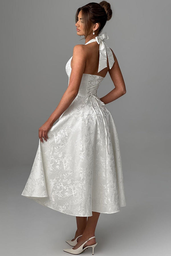 Midi Dress Figure-Flattering Satin – Amelia - Hadassha