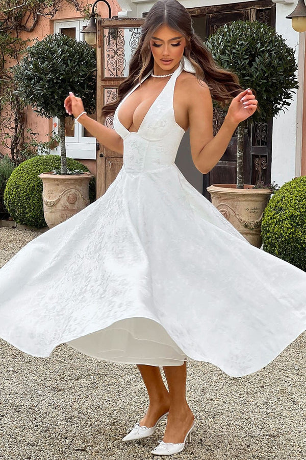Midi Dress Figure-Flattering Satin – Amelia - Hadassha