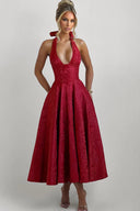Midi Dress Figure-Flattering Satin – Amelia - L - Hadassha