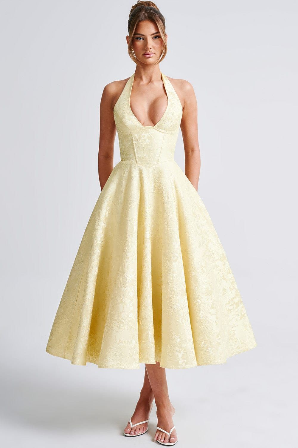 Midi Dress Figure-Flattering Satin – Amelia - L - Hadassha