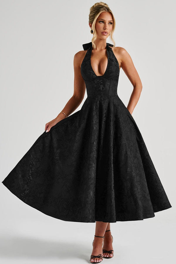 Midi Dress Figure-Flattering Satin – Amelia - M - Hadassha