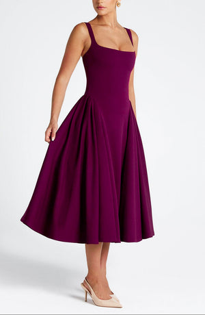 Midi Dress Figure-Flattering Stretch Crepe – Rosina - Hadassha