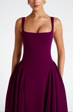 Midi Dress Figure-Flattering Stretch Crepe – Rosina - Hadassha