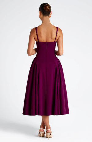 Midi Dress Figure-Flattering Stretch Crepe – Rosina - Hadassha