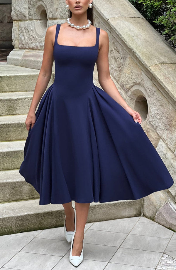 Midi Dress Figure-Flattering Stretch Crepe – Rosina - Hadassha