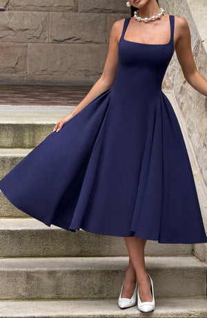 Midi Dress Figure-Flattering Stretch Crepe – Rosina - Hadassha