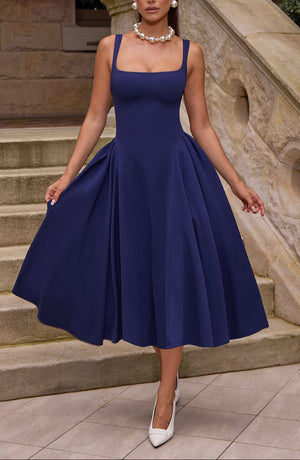 Midi Dress Figure-Flattering Stretch Crepe – Rosina - Hadassha