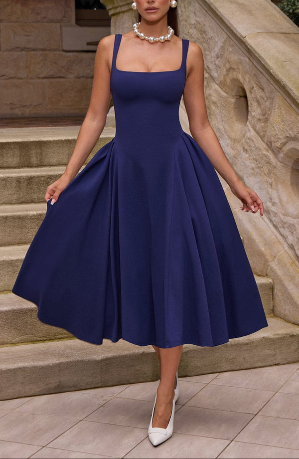 Midi Dress Figure-Flattering Stretch Crepe – Rosina - Hadassha