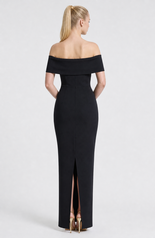 Off-Shoulder Embellished Bodycon Dress – Lucienne - Hadassha