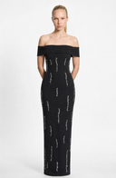 Off-Shoulder Embellished Bodycon Dress – Lucienne - Hadassha