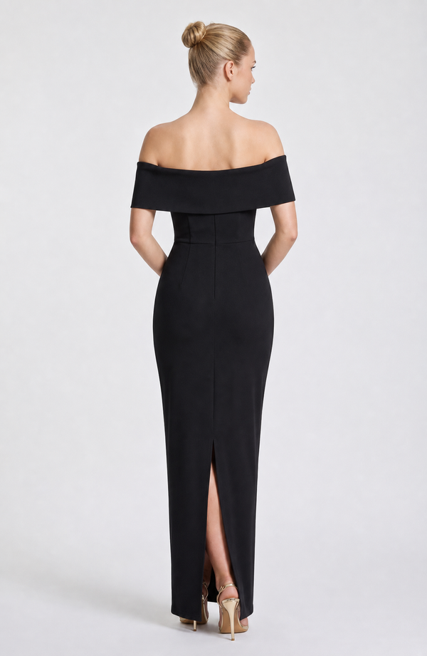 Off-Shoulder Embellished Bodycon Dress – Lucienne - Hadassha