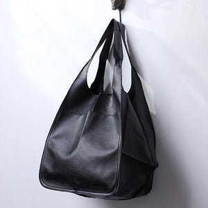 Oversized Scratch-Resistant Vegan Leather Tote – Odette - Hadassha