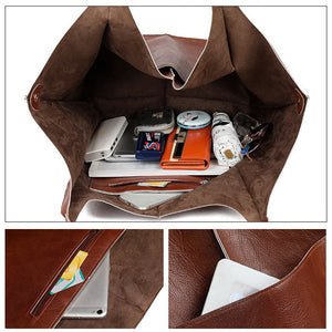 Oversized Scratch-Resistant Vegan Leather Tote – Odette - Hadassha