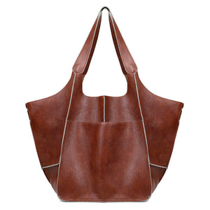 Oversized Scratch-Resistant Vegan Leather Tote – Odette - Hadassha