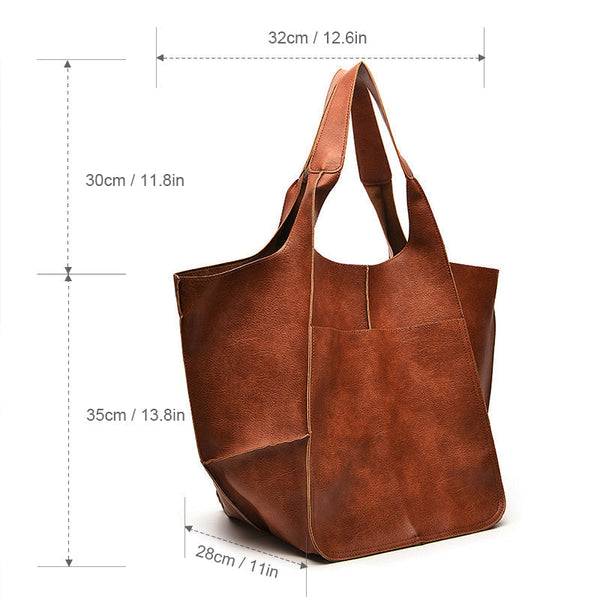 Oversized Scratch-Resistant Vegan Leather Tote – Odette - Hadassha