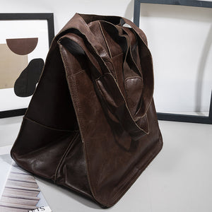 Oversized Scratch-Resistant Vegan Leather Tote – Odette - Hadassha