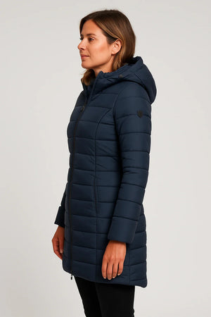 Quilted Puffer Coat Mid-Length Lightly Fitted – Elspeth - Hadassha