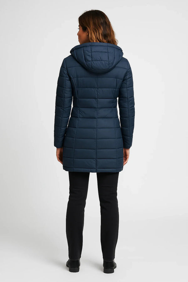 Quilted Puffer Coat Mid-Length Lightly Fitted – Elspeth - Hadassha