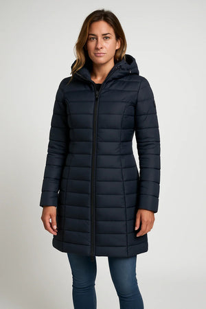 Quilted Puffer Coat Mid-Length Lightly Fitted – Elspeth - Hadassha