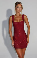 Rhinestone Bodycon Mini Dress Backless – Nerida - Hadassha