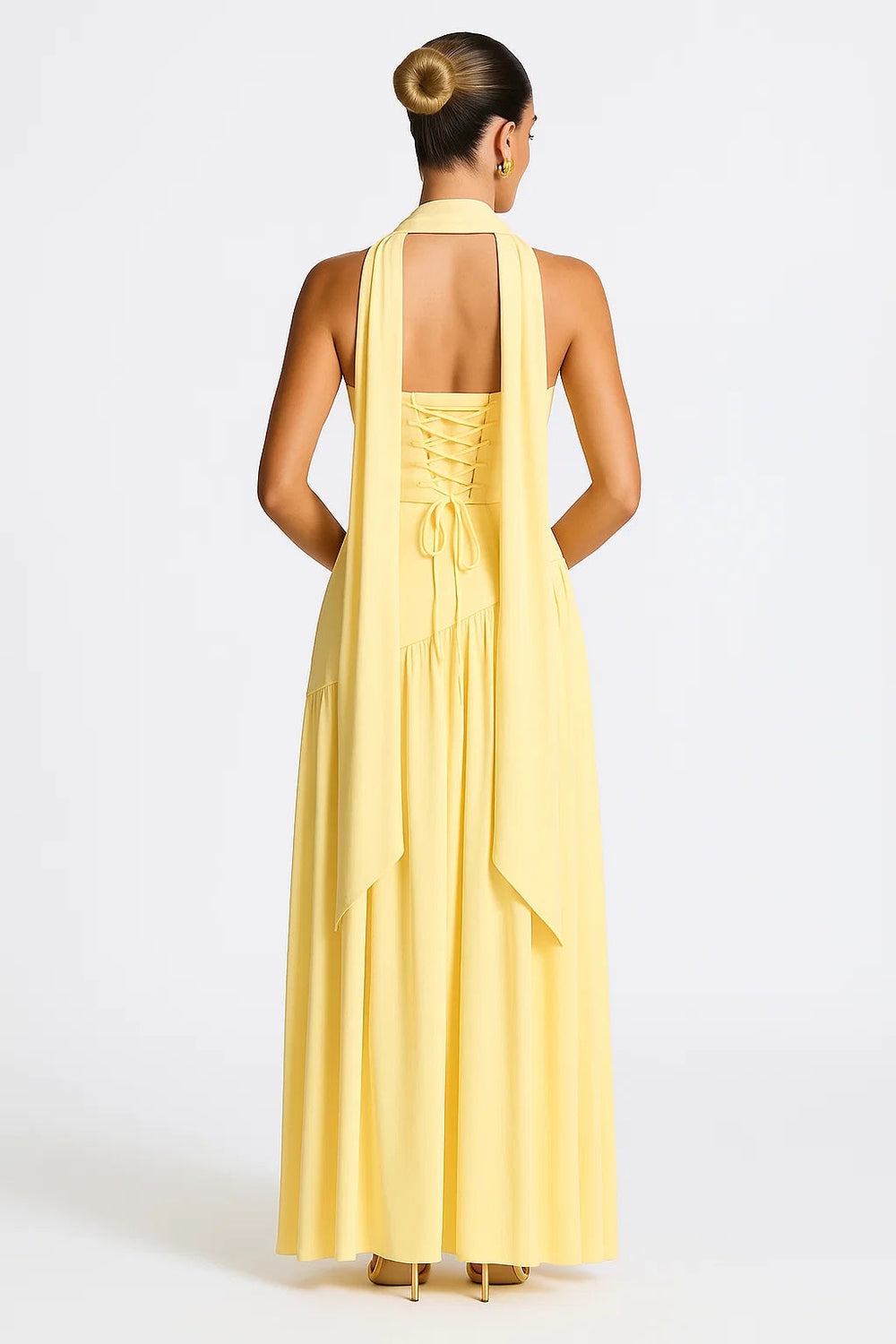 Shaping Asymmetric Dress – Harriet - Yellow - Hadassha
