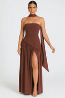 Shaping Asymmetric Dress – Harriet - Brown - Hadassha