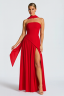 Shaping Asymmetric Dress – Harriet - Red - Hadassha