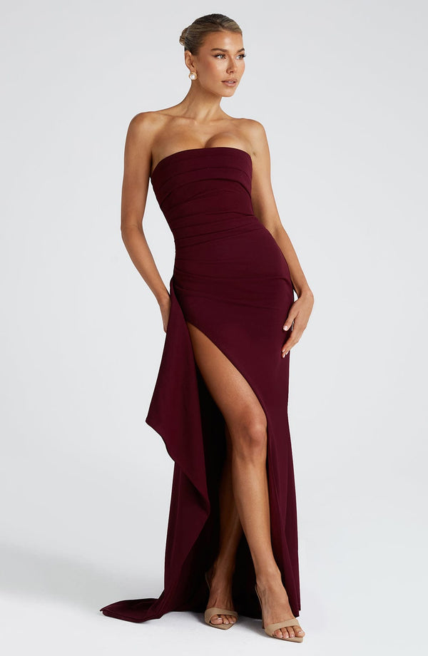 Side-Slit Maxi Dress Figure-Flattering – Lucelia