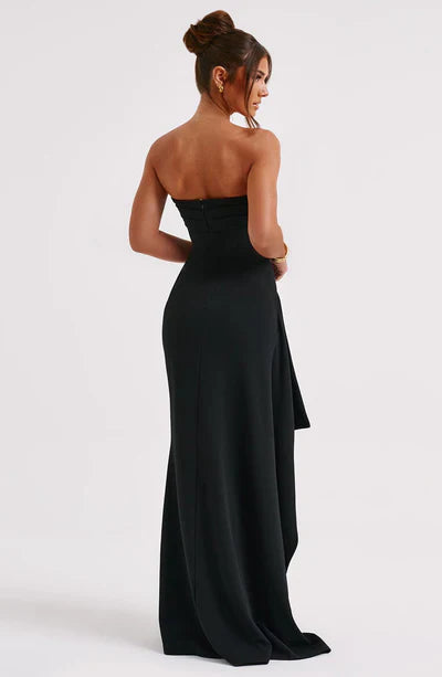 Side-Slit Maxi Dress Figure-Flattering – Lucelia - Hadassha