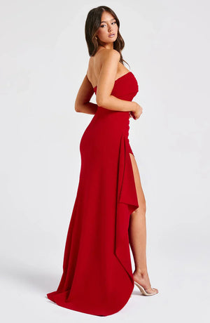 Side-Slit Maxi Dress Figure-Flattering – Lucelia - Hadassha