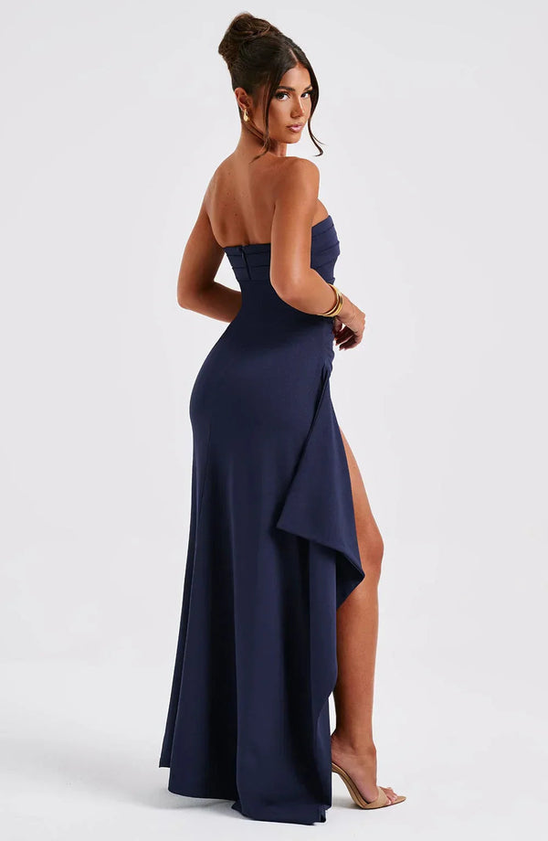 Side-Slit Maxi Dress Figure-Flattering – Lucelia - Hadassha