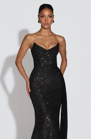 Sparkle Maxi Dress Structured Bust – Ashika - Hadassha
