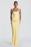 Square Neck Maxi Dress Structured Lyocell - Hadassha