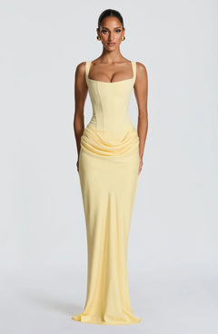 Square Neck Maxi Dress Structured Lyocell - Hadassha