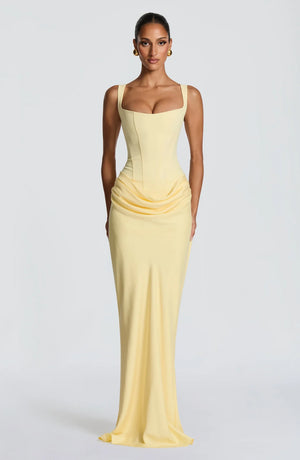 Square Neck Maxi Dress Structured Lyocell - Hadassha