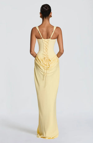 Square Neck Maxi Dress Structured Lyocell - Hadassha