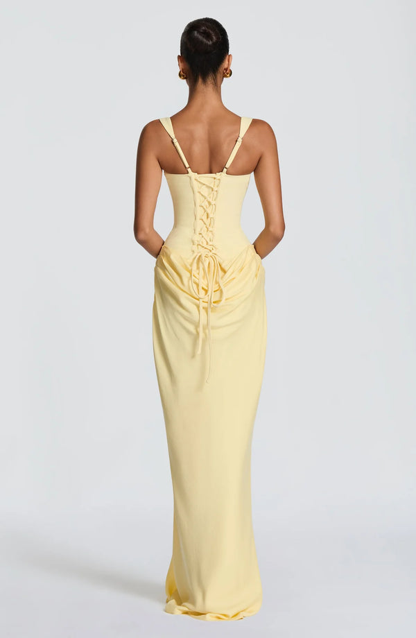 Square Neck Maxi Dress Structured Lyocell - Hadassha